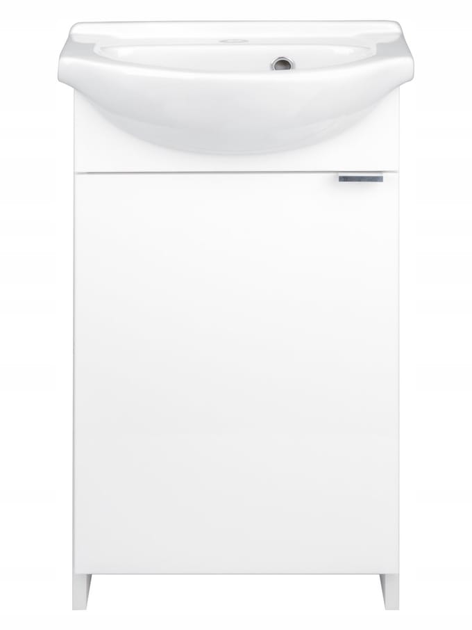 Deftrans Kredo - Badkamerkast met Wastafel - 40 cm - Biały Połysk - Vrijstaand