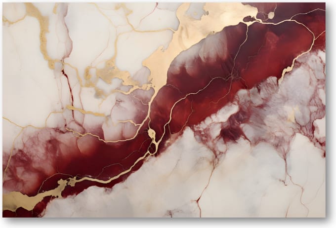 Rose Marble - 90x60 Canvas Liggend - Minimalist