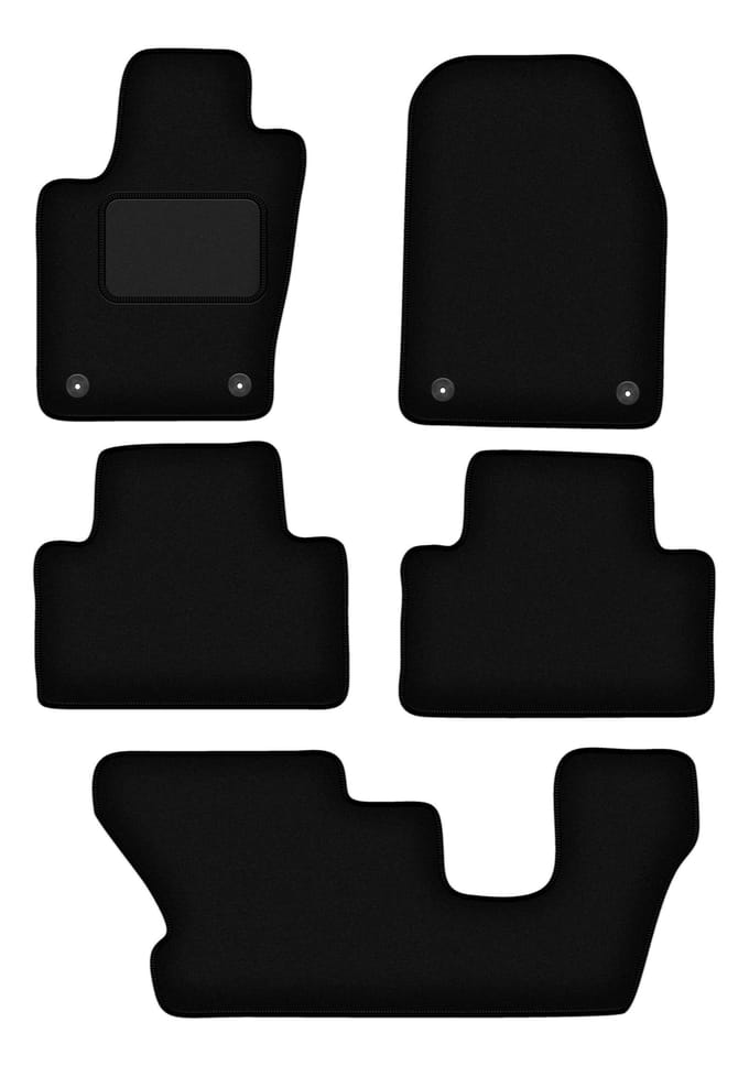 Zwarte velours vloermatten voor: Dodge Durango III 7-zits (2010-2020)