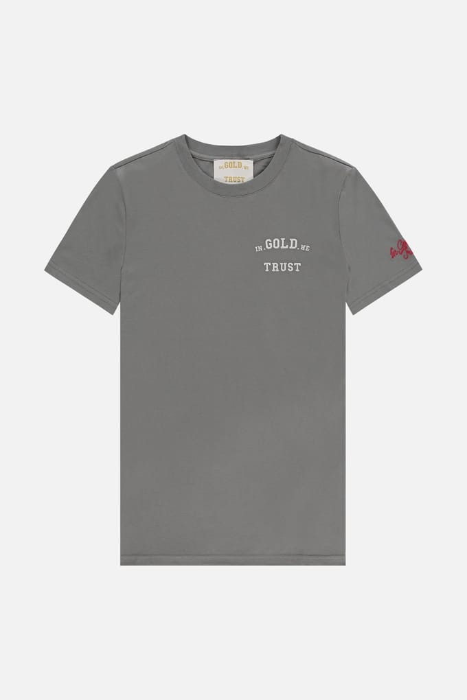 In Gold We Trust The Pusha Light Quiet Shade Maat: L | Basic T-Shirts Outlet | Unisex | Grijs