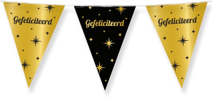 Classy Party flags foil - Gefeliciteerd