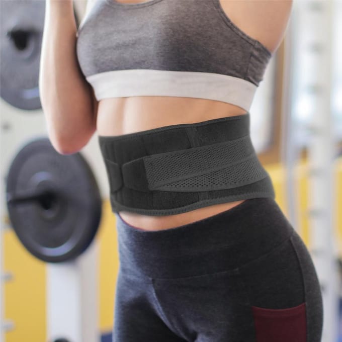 Afneembare Rugbrace - Directe Verlichting van Rugpijn, Hernia, Scoliose Ademende Taille Lendensteun Lower Back Support Belt One Size black