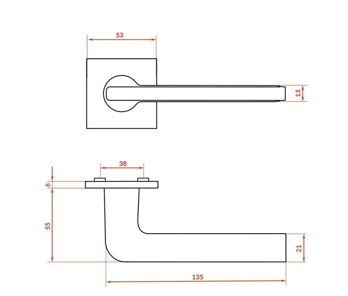 Kuchinox Sao Deurklink Zwart SLIM 6 mm - Modern design