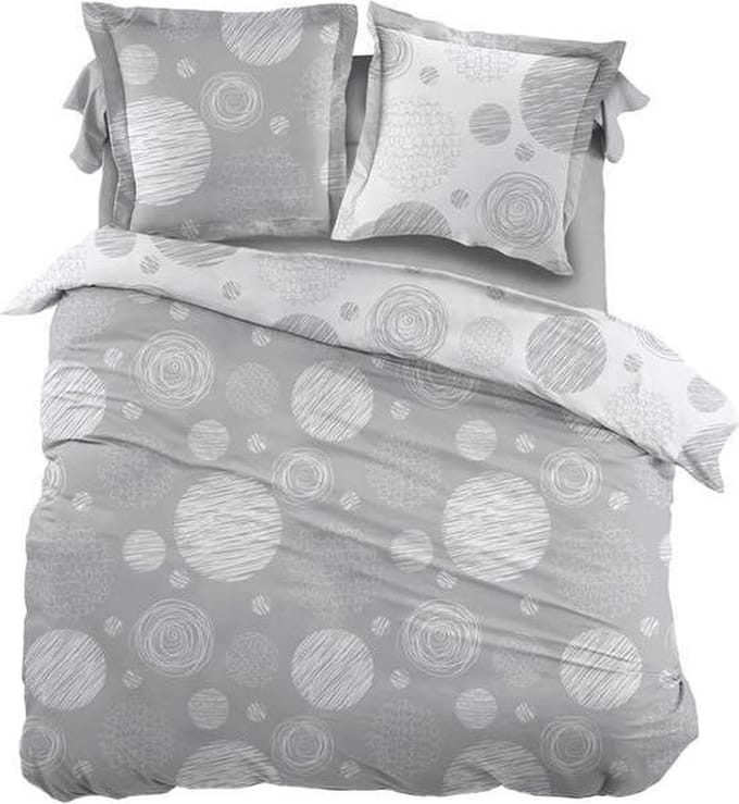 Snoozing Lex - Flanel - Dekbedovertrek - Eenpersoons - 140x200/220 cm + 1 kussensloop 60x70 cm - Grijs