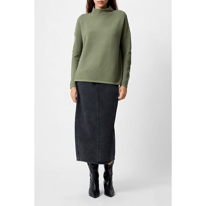 French Connection Babysoft Lena L/s High Nk Jmpr Khaki Größe: S | Strickpullover Outlet | Damen | Braun