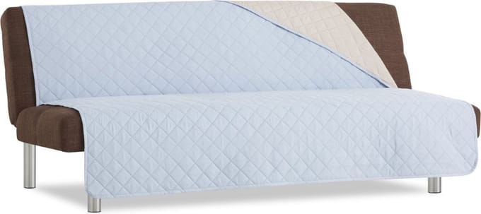 Duo Click Clack - Bankbeschermer zonder armleuningen - 200cm breed - Lichtblauw - Twee kanten te gebruiken