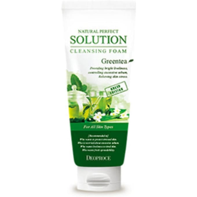 Deoproce Natural Perfect Solution Reinigingsschuim Groene Thee 170g*1St/2St/3St 1Pc beige