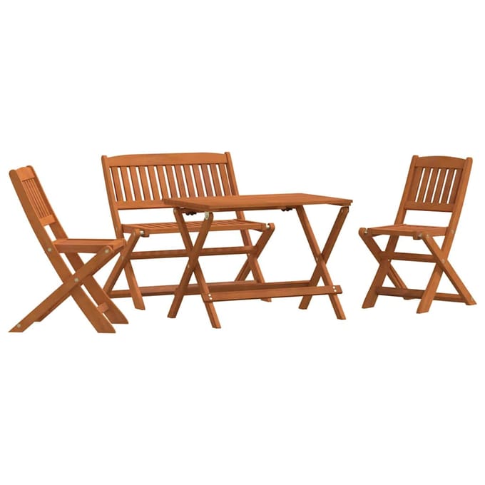 vidaXL - 4-delige - Tuinset - voor - kinderen - massief - eucalyptushout