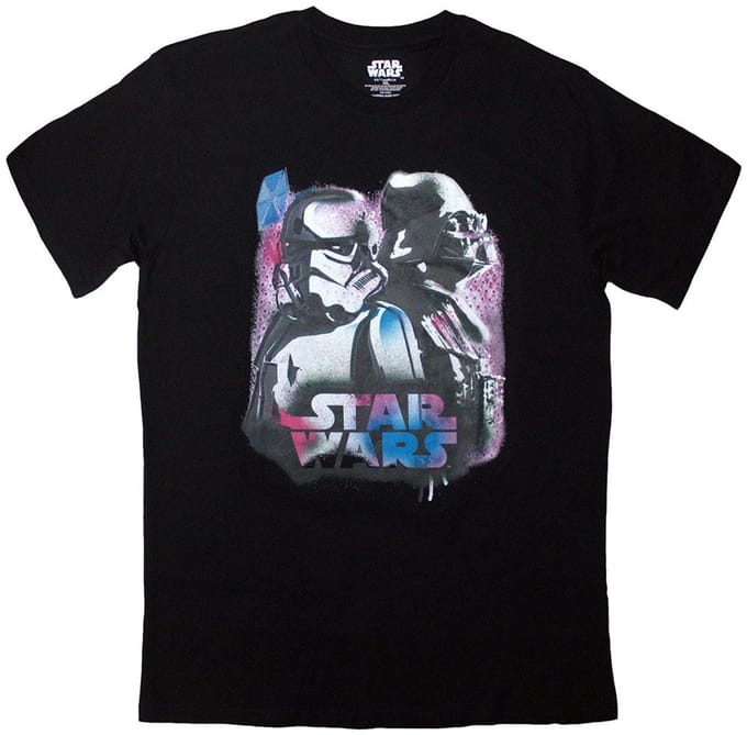 Disney Star Wars - Vader & Trooper Neon Heren T-shirt - S - Zwart