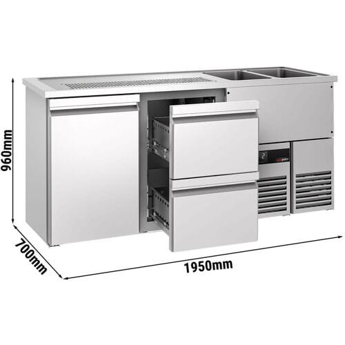GGM Gastro Biertheke PREMIUM - 1950x700mm - 1 Tür & 2 Schubladen