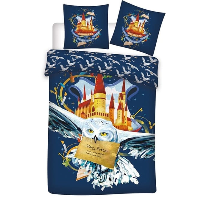 Harry Potter Hedwig Dekbedovertrek - Eenpersoons - 140 x 200 cm - Polyester