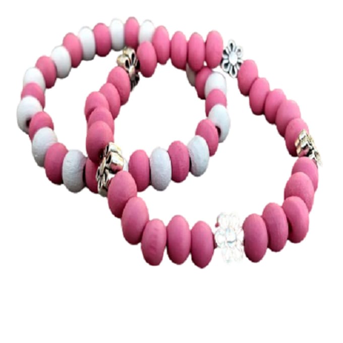 Aanpasbare armband-beads Pink Flower