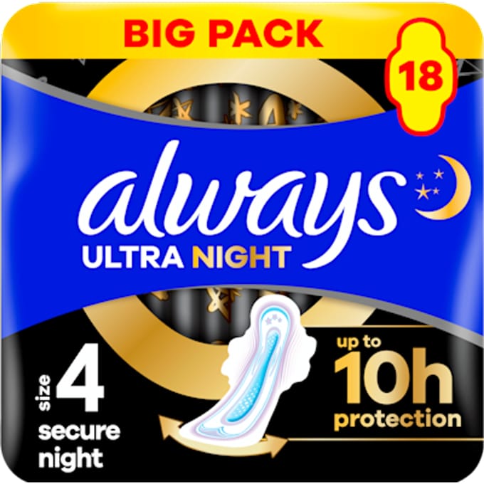 Always maandverband ultra secure nachtvleugels - grootverpakking
