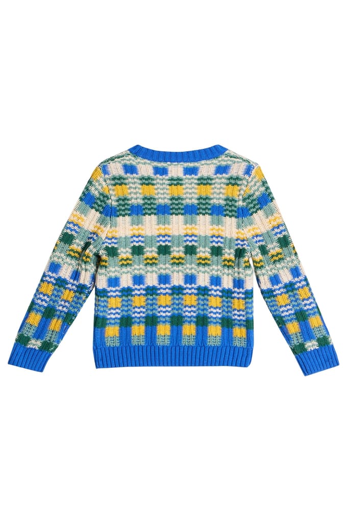 White Stuff Checkerboard Jumper Blue Multi Taglia: 3-4 | Maglioni Outlet | kids | Blu