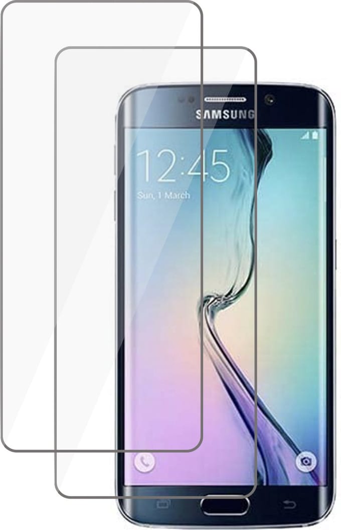 Screenprotector geschikt voor Samsung Galaxy S6 Edge - Flexibele Full Screen Protector - 2 Stuks