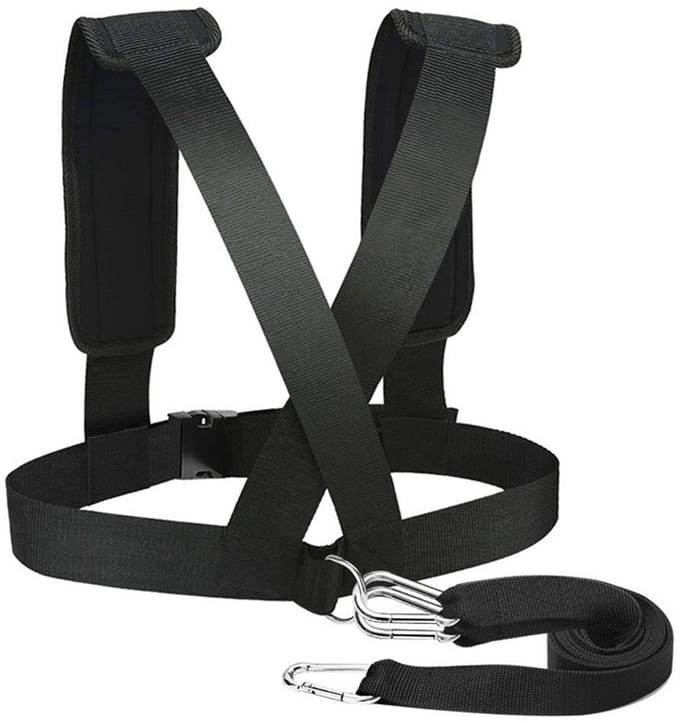 Trek Harnas - Sled Riem - Kracht Training - Verstelbare Riemen - 158 cm Lengte - Zwart