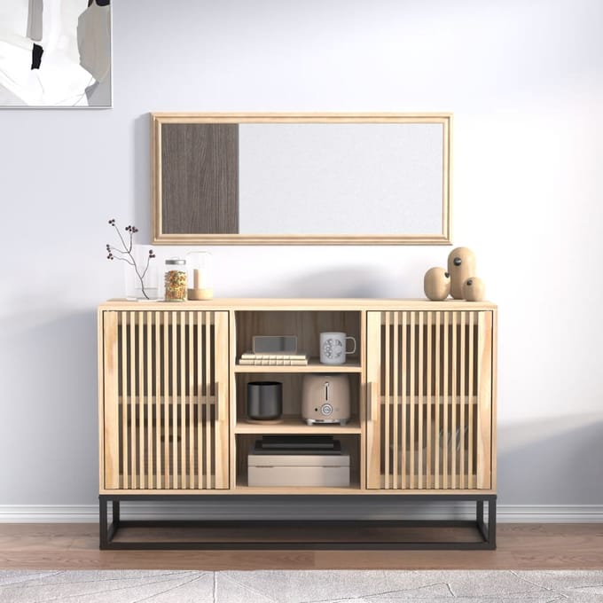 vidaXL - Dressoir - 105x30x65 - cm - bewerkt - hout
