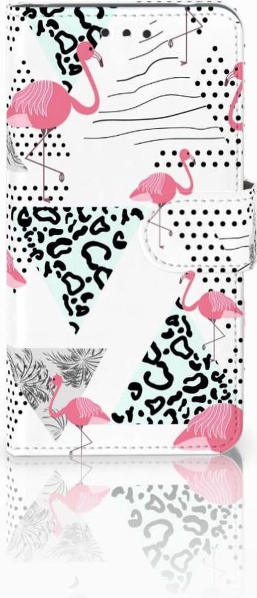 Nokia 2 Telefoonhoesje met Pasjes Flamingo Triangle