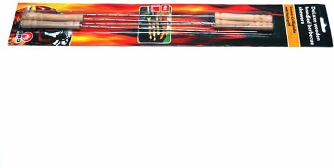 Lifetime Barbecuespiezen - Roestvrij staal - Herbruikbaar - 38,5 cm - Set van 4