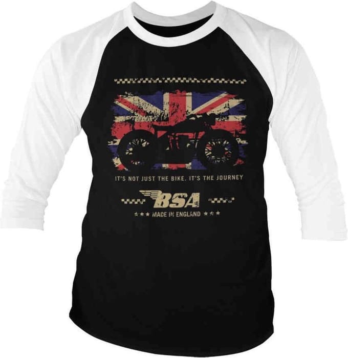 BSA Raglan top -L- Motor Cycles - The Journey Zwart/Wit
