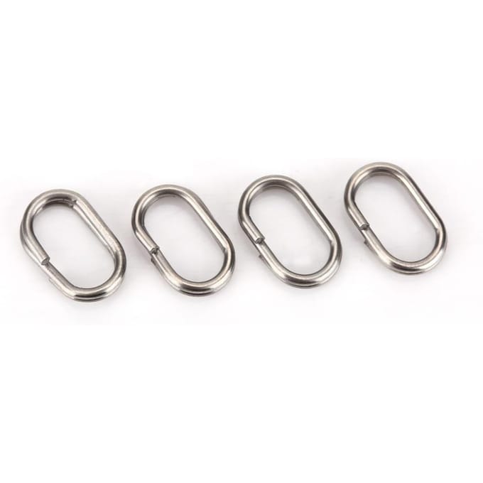 100 Stuks Roestvrij Staal Ovalen Splitringen Draaibare Snap Karpervissen Tackle Connector 8*13mm white
