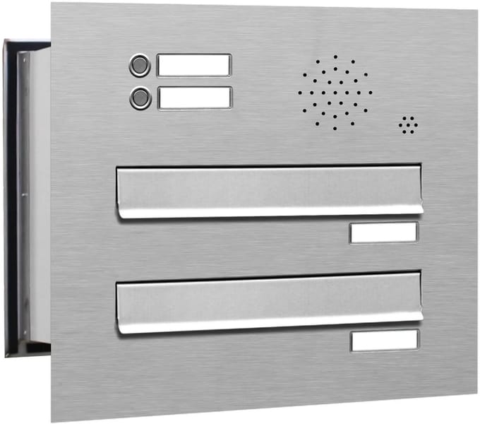 Inbouw met intercom 2 adressen_Brievenbus met intercompaneel inbouw_2_adressen__RVS