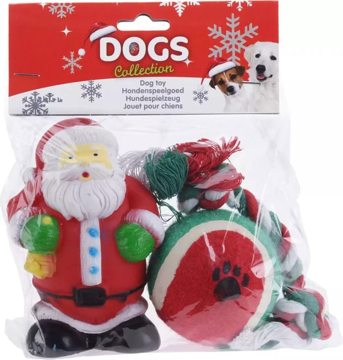 Dogs Collection - Hondenspeelgoedset - Kerst - Katoen/Vilt - 3-delig