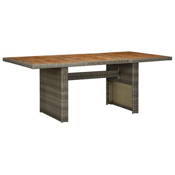 vidaXL - Tuintafel - poly - rattan - en - massief - acaciahout - bruin