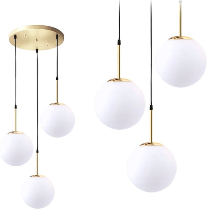 Toolight App656-3Cpr Hanglamp Goud 28X28X40Cm