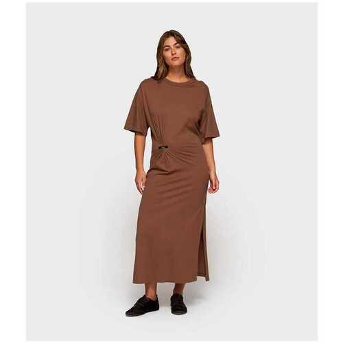 Jurk 10 Days Tee Dress Gathering Brown