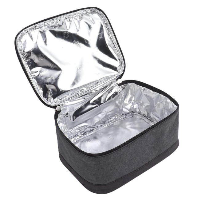 Boîte à lunch électrique portable, chauffe-aliments, sac isolant à chauffage constant USB, sac à lunch chauffant gris clair