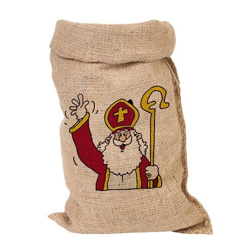 Sinterklaas jute zak groot, formaat: 50 x 80 cm.