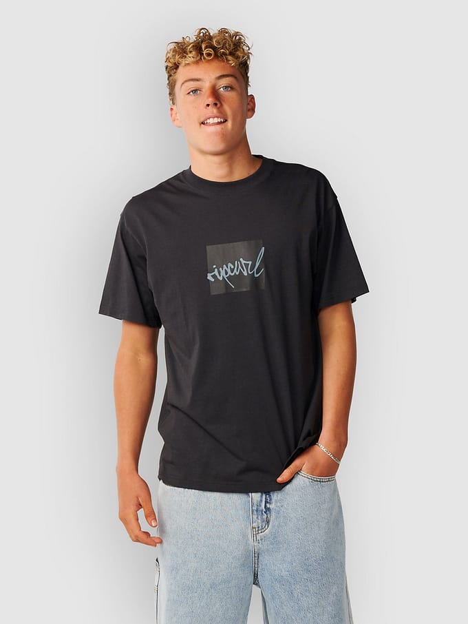 Rip Curl Rip Script Icon T-shirt Met Korte Mouwen Zwart M Man