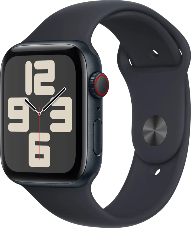 Apple Watch SE 2023 - GPS + Cellular - 44mm Midnight Aluminium Case with Midnight Sport Band - M/L