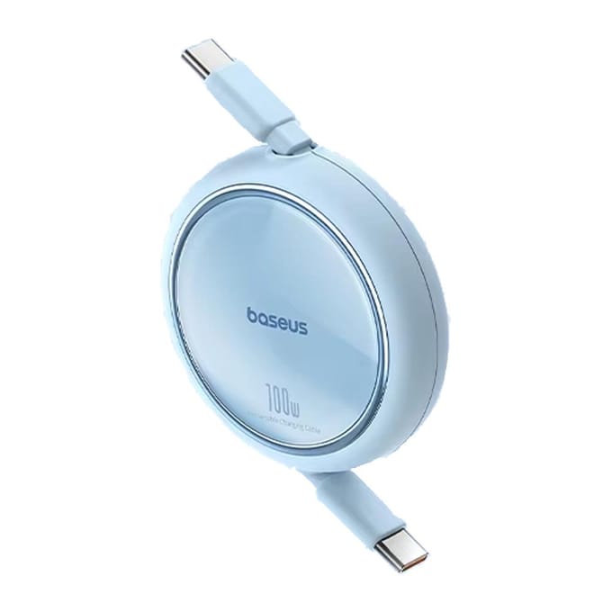 Baseus dubbele kop Type-C datakabel PD100W telescopische oplaadkabel CTOC autolader snelladen 1m blauw