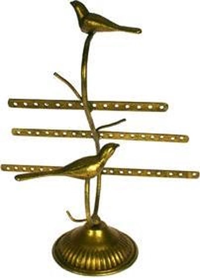 Oorbellenrek Vogeltjes Goudkleurig 35cm