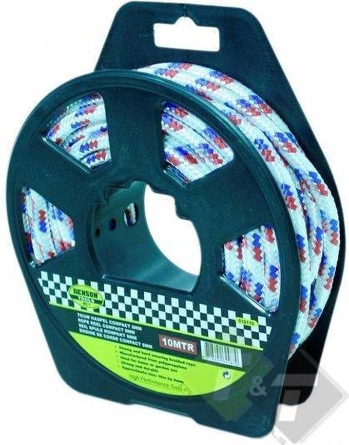 Touwhaspel, 10 meter lang, 8mm, Benson