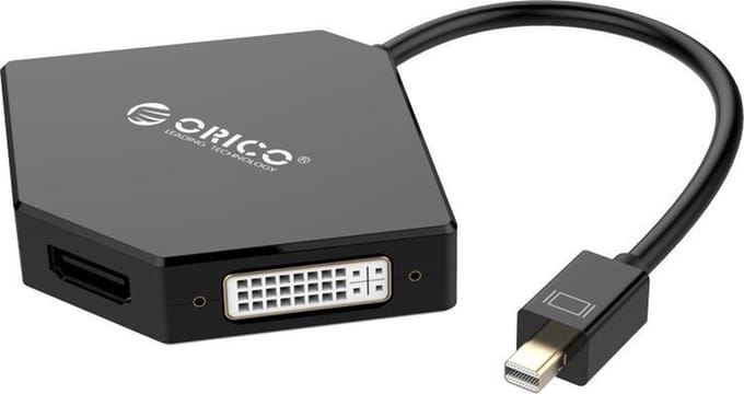 Orico Mini DisplayPort adapter 4K HDMI, VGA en DVI - Zwart
