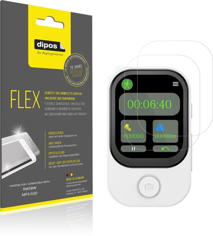 dipos – 2x Beschermfolie geschikt voor RWSRW MP3-03D | 3D Full Cover Screenprotector | 100% Passend
