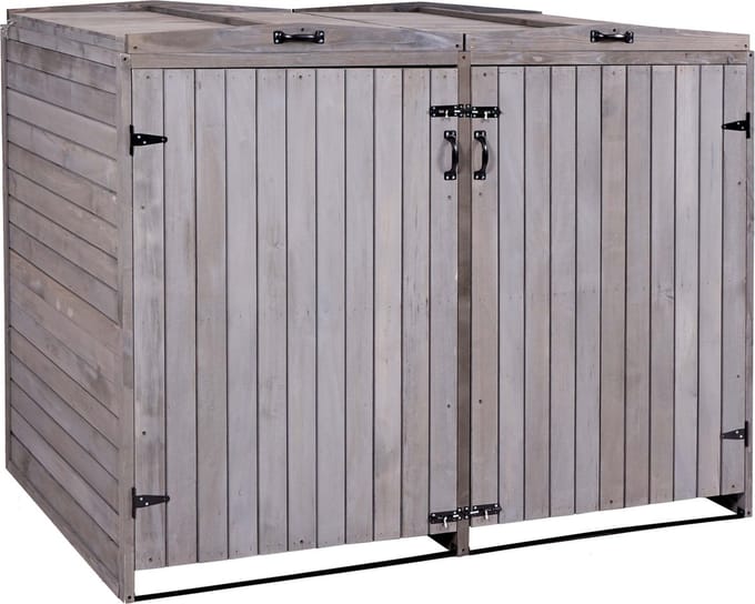 2/4 delig Containerombouw - Kliko Ombouw - Containerberging - Afvalbakberging - Container berging - Containerberging voor afvalcontainers - 126x158x98cm hout MVG ~ antracietgrijs
