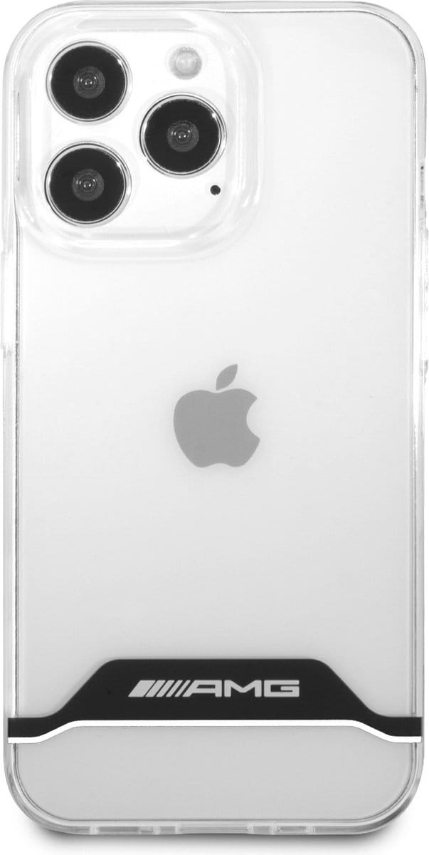Mercedes-AMG Horizontal White Line Back Cover - Geschikt voor Apple iPhone 13 Pro Max (6.7") - Wit
