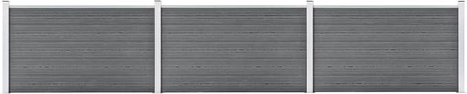 vidaXL - Schutting - 526x106 - cm - HKC - grijs
