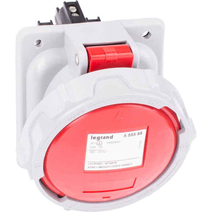 Legrand Built-In CEE Socket 400V 63A 3P+A IP67 P17 - 555588