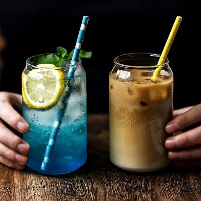 Creatief Glas in Vorm van Colablik Sap Melk Vruchtenthee Glas Bierglas Waterglas Koud Drankglas gray