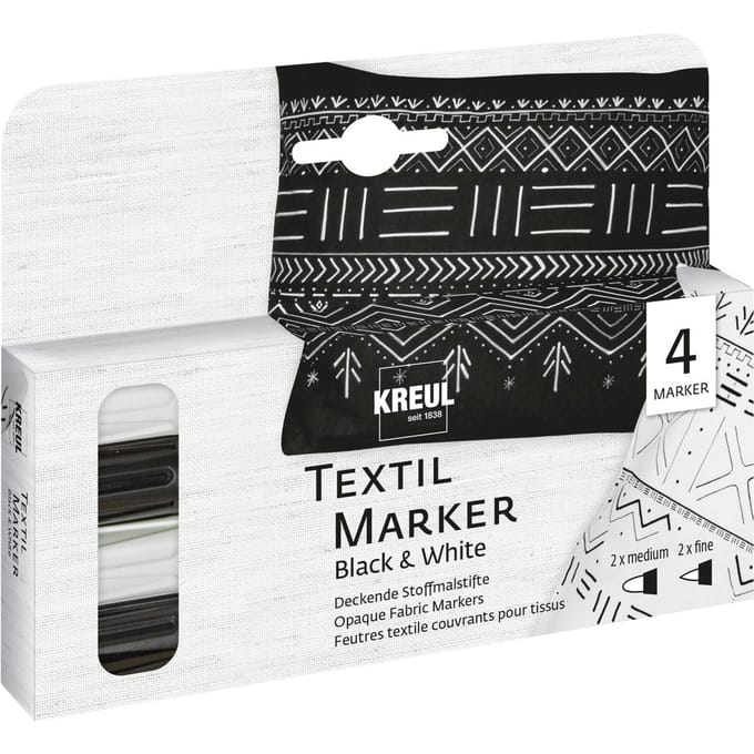 KREUL Textiel marker opaak "Black & White"