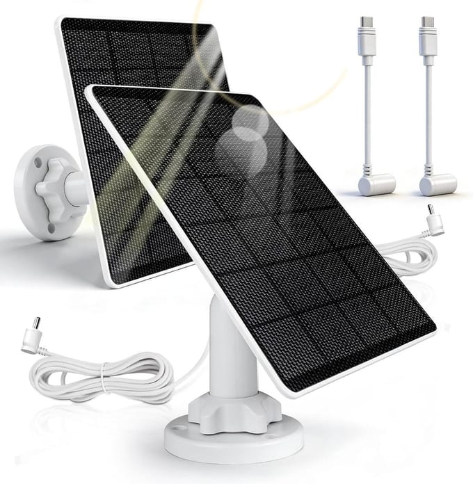 Zonnepaneel - Energiepaneel - Camera opladen - Universele compatibiliteit - 19.5 cm - Zwart