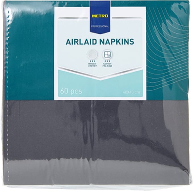 Servetten - 40 cm - Airlaid - zwart - 60 stuks