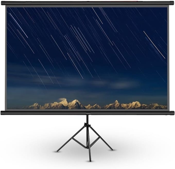 Projectiescherm - Draagbaar Scherm - Thuisbioscoop Creëren - Kreukvrij Polyester - 100 inch - Wit