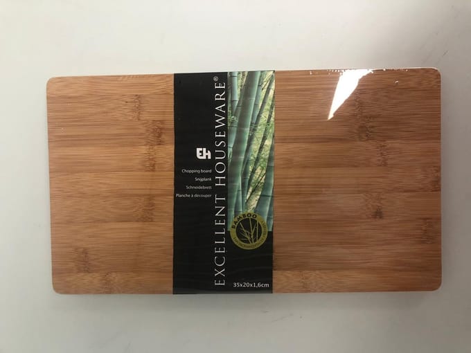 Excellent Houseware Snijplank bamboe hout - 35 x 20 cm - keuken serveerplanken