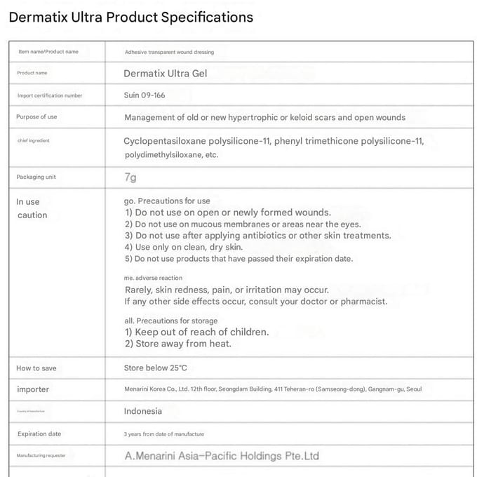 Dermatix Ultra Gel, 1 stuk, 7g Littekenverminderend white